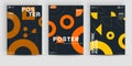 Simple geometric posters mockups created with vector abstract elements, lines and bold geometric shapes.