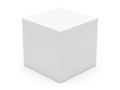 Simple geometric rendering of a plain white cube with smooth shadow and gradient lighting Royalty Free Stock Photo