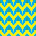 Simple geometric rhombic seamless pattern in blue and yellow color