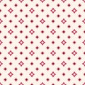 Simple geometric seamless pattern with small diamonds, rhombuses. Red and white Royalty Free Stock Photo