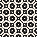 Simple geometric seamless pattern with squares and circles in rounded grid Royalty Free Stock Photo