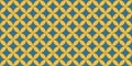 Simple geometric seamless pattern with yellow petals and blue rhombus, vector Royalty Free Stock Photo