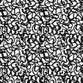 Simple geometric texture with doodles and freehands swirls. Vector modern monochrome background.
