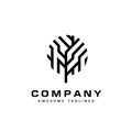 Simple geometric tree circle style logo