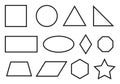 Simple geometry shapes set. Geometric primitives icons Royalty Free Stock Photo