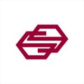 Simple GG, GSG, GE, GSE initials geometric line art company logo Royalty Free Stock Photo