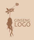 Simple ginseng logo. Asian traditional medicine.