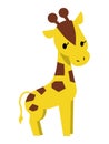 A simple giraffe without outlines. Flat illustration