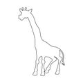 Simple giraffe silhouette illustration line art design