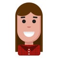 simple girl icon. vector illustration. long hair