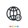 Simple globe icon,Internet web browser icon Royalty Free Stock Photo