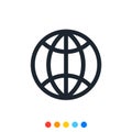 Simple globe icon,Internet web browser icon Royalty Free Stock Photo