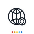 Simple globe icon with Refresh symbol,Internet web browser icon Royalty Free Stock Photo