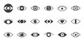 Simple glyph eye vector icon, pixel perfect Royalty Free Stock Photo