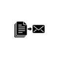 Simple Glyph Documents Sending to Email Message Communication Icon Royalty Free Stock Photo