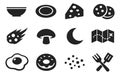 Simple glyph icon set featuring diverse everyday objects and symbols for various design purposes Royalty Free Stock Photo