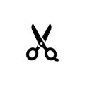 Simple Glyph Style Scissors Icon Represents Cutting and Crafting Tool Royalty Free Stock Photo