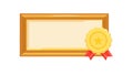 Simple Gold Frame with Award Seal Vector Illustration, vector design Generative AI Royalty Free Stock Photo