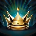 simple golden crown illustration, a type of metal crown Ai generated Royalty Free Stock Photo