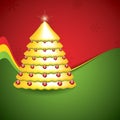 Simple golden and glossy Christmas tree Royalty Free Stock Photo