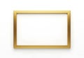 A simple golden rectangular frame with a white blank space for your image or text Royalty Free Stock Photo
