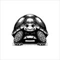 Gopher Tortoise Front View Vintage Retro Logo Illustration. Royalty Free Stock Photo