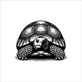 Gopher Tortoise front view retro vintage logo icon. Royalty Free Stock Photo