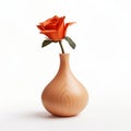 Simple Gourd Vase Rose Isolated On White Background Royalty Free Stock Photo