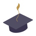 Simple graduation cap. Academic cap. University education hat illustration. Graduation concept symbol icon Royalty Free Stock Photo