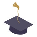 Simple graduation cap. Academic cap. University education hat illustration. Graduation concept symbol icon Royalty Free Stock Photo