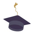 Simple graduation cap. Academic cap. University education hat illustration. Graduation concept symbol icon Royalty Free Stock Photo