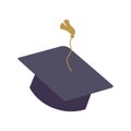 Simple graduation cap. Academic cap. University education hat illustration. Graduation concept symbol icon Royalty Free Stock Photo