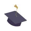 Simple graduation cap. Academic cap. University education hat illustration. Graduation concept symbol icon