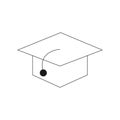 Simple graduation hat line icon.