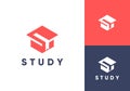simple graduation stamp logo. education symbol design Royalty Free Stock Photo