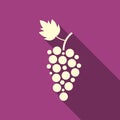 Simple grape icon with long shadow