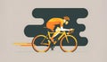 A simple graphic of a cyclist on a bicycle.