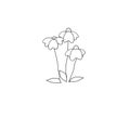 Simple graphic drawing of a flower
