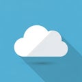 Simple graphic featuring a white cloud icon against a blue background Royalty Free Stock Photo