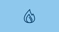 A simple graphic of a flame icon on a light blue background. The flame is outlined with Royalty Free Stock Photo