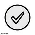 Black and White Check Mark Icon Inside a Circle on White Background tick correct Royalty Free Stock Photo