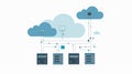 Simple graphic illustrating cloud server architecture Royalty Free Stock Photo