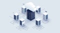 Simple graphic illustrating cloud server architecture Royalty Free Stock Photo