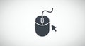 A simple graphic illustration features a computer mouse and a cursor arrow. The Royalty Free Stock Photo
