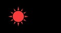 Red Sun Graphic on Black Background Royalty Free Stock Photo