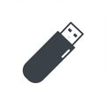 Simple graphic illustration of a USB flash drive against a white background. The drive Royalty Free Stock Photo