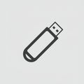 Simple graphic illustration of a USB flash drive. It features a rectangular body with Royalty Free Stock Photo