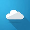 Simple graphic illustration of a white cloud on a blue background Royalty Free Stock Photo