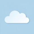 A simple graphic illustration of a white cloud on a light blue background. The cloud ha Royalty Free Stock Photo