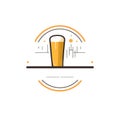 Simple graphic logo glass of beer on white background. Royalty Free Stock Photo